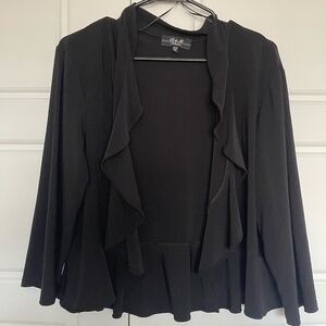 R&M Collection Ruffled Black Shrug XL